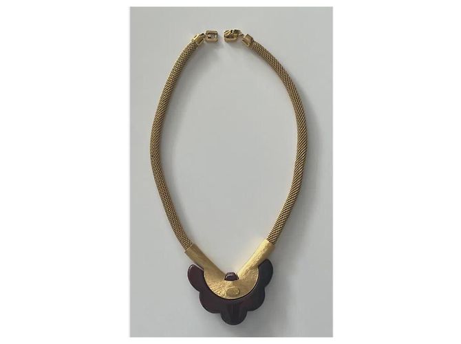Givenchy Colar Borboleta em Ouro e Resina Bordeaux - vista 4
