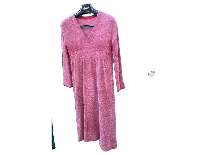 Christian Dior Set Cardigan e Abito in Lana Rosa - vista 2