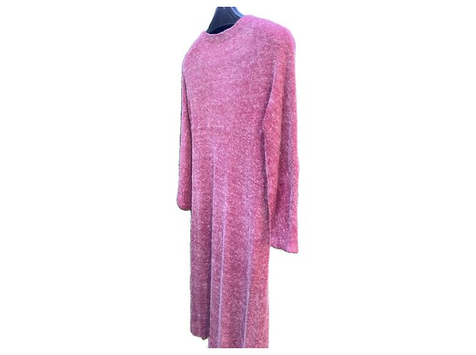 Christian Dior Set Cardigan e Abito in Lana Rosa - vista 3