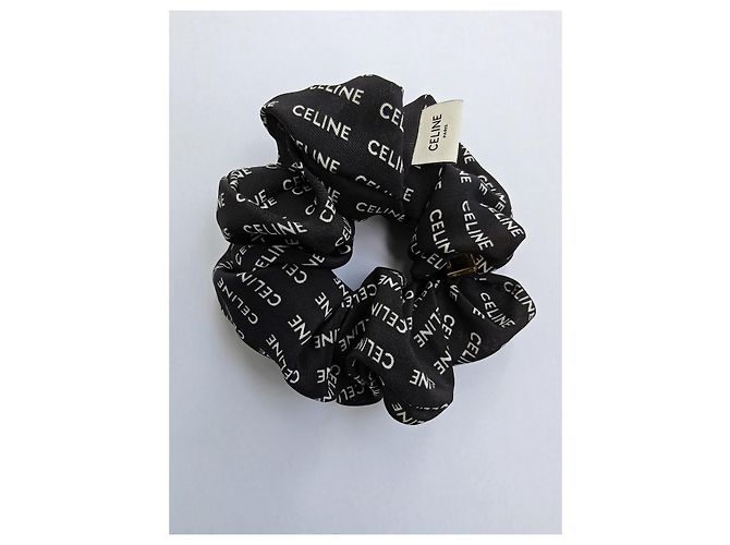 Céline Coletero de seda estampado con logo Celine Triomphe Negro - vista 5
