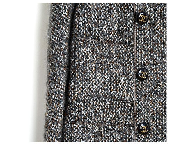 Chanel 1992 Black Tweed Double Breasted CC Jacket - view 3