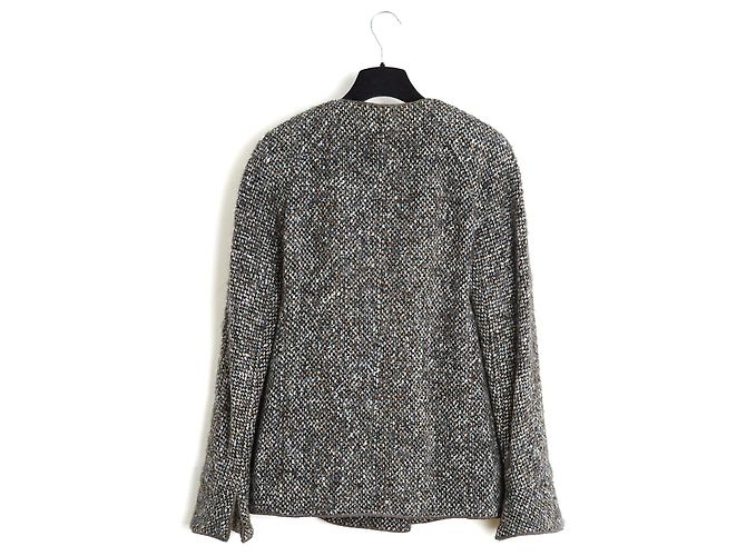 Chanel 1992 Black Tweed Double Breasted CC Jacket - view 5