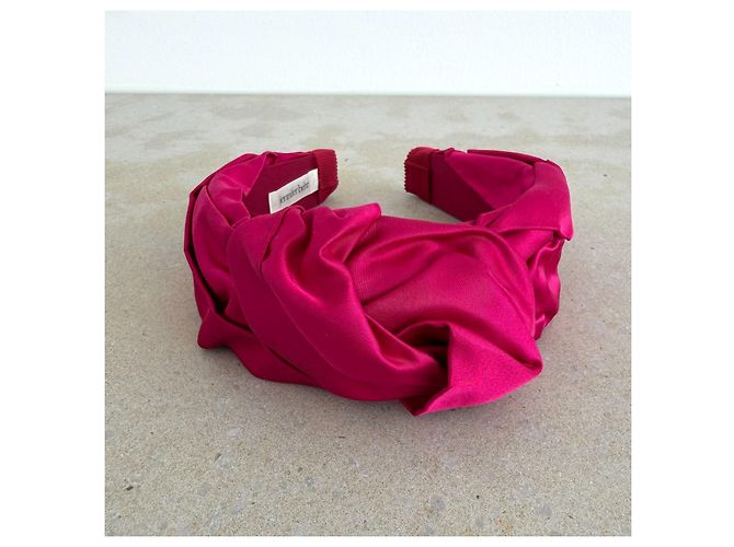 Jennifer Behr Fascia per Capelli in Raso Fuchsia - vista 3