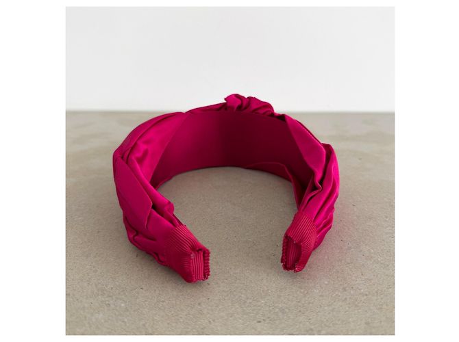 Jennifer Behr Fascia per Capelli in Raso Fuchsia - vista 4