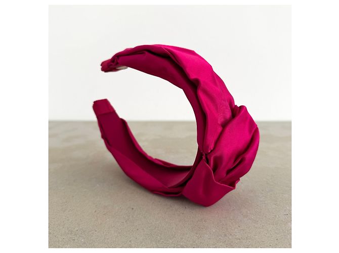Jennifer Behr Fascia per Capelli in Raso Fuchsia - vista 5