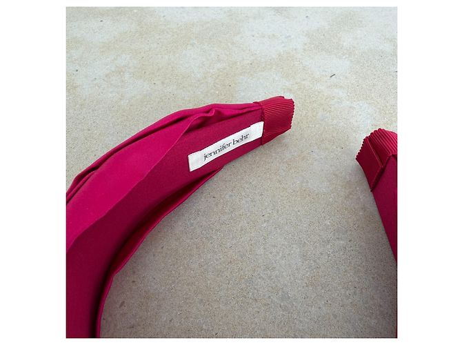 Jennifer Behr Fascia per Capelli in Raso Fuchsia - vista 6