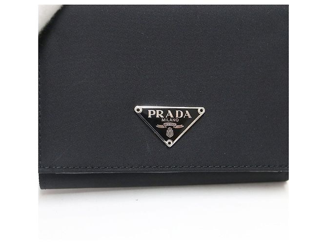 Prada Black Nylon Trifold Wallet M176 Geldbörse - Ansicht 6