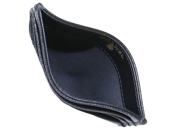 Tarjetero Chanel de piel negra - vista 3
