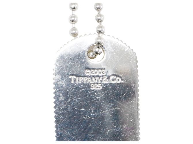 Autre Marque Collana Tiffany & Co. Silver Ball Chain Dog Tag - vista 4