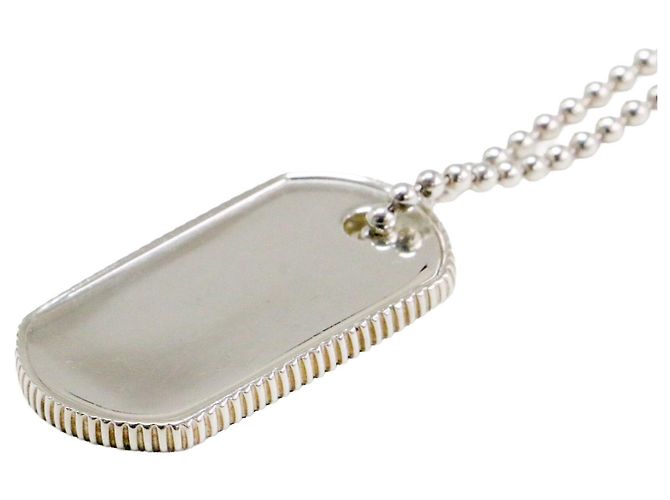 Autre Marque Collana Tiffany & Co. Silver Ball Chain Dog Tag - vista 7
