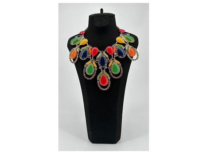 Collana Statement Kate Spade Metallo Dorato Pietre Multicolore - vista 3