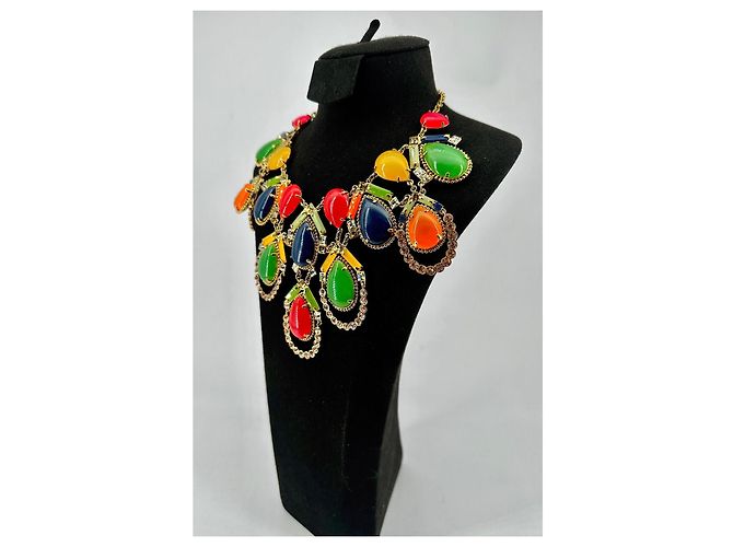 Collana Statement Kate Spade Metallo Dorato Pietre Multicolore - vista 4