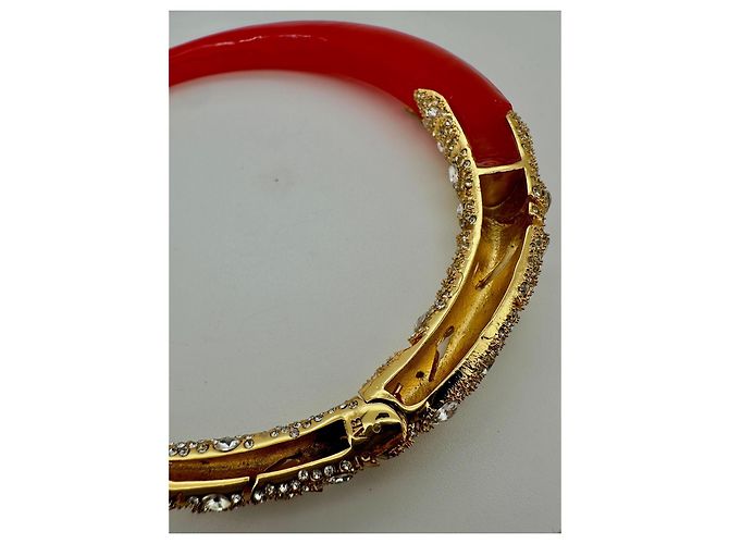 Alexis Bittar – Rotes Lucite & Kristall Choker Collier - Ansicht 10