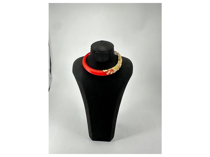 Alexis Bittar – Rotes Lucite & Kristall Choker Collier - Ansicht 18