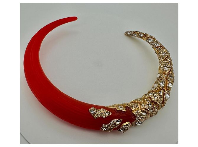 Alexis Bittar – Rotes Lucite & Kristall Choker Collier - Ansicht 2
