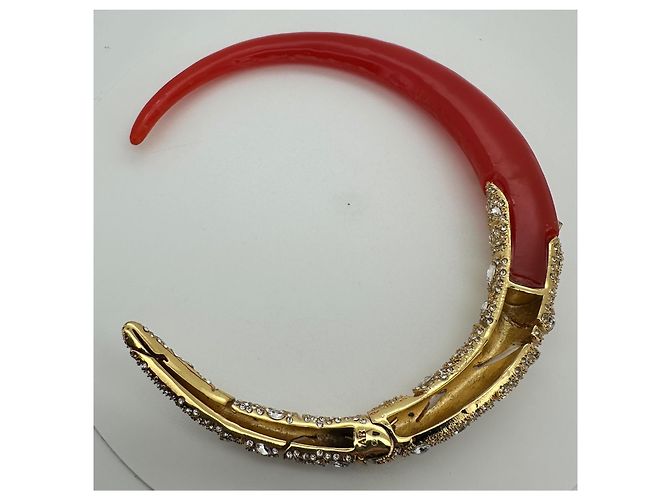 Alexis Bittar – Rotes Lucite & Kristall Choker Collier - Ansicht 8