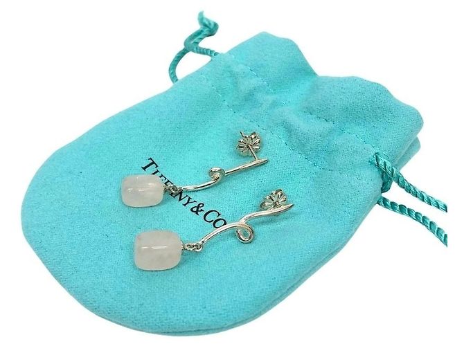 Autre Marque Pendientes de cadena de plata y cuarzo rosa Tiffany & Co. - vista 2