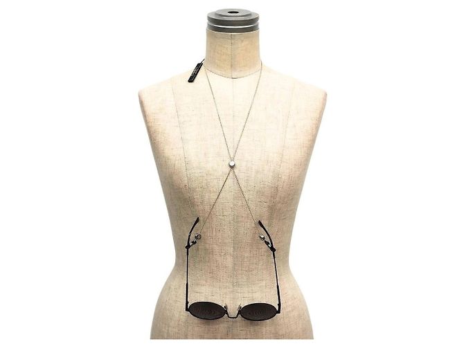 Chaîne pour lunettes Chanel Silver Cord Chain Strap A23173 - vue 4