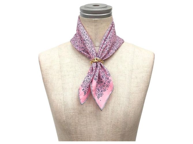 Hermès Pañuelo de seda rosa Hermes - vista 2