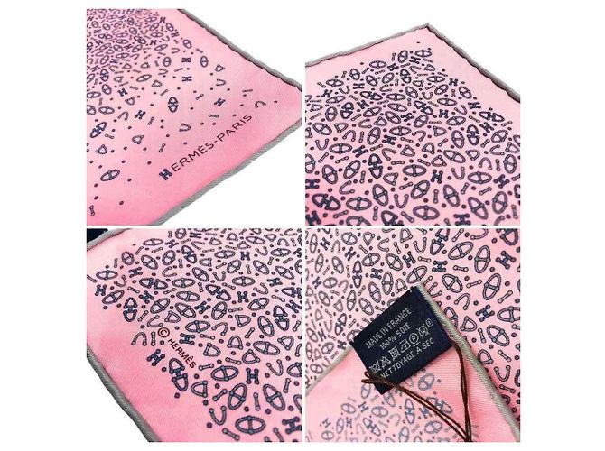 Hermès Pañuelo de seda rosa Hermes - vista 3