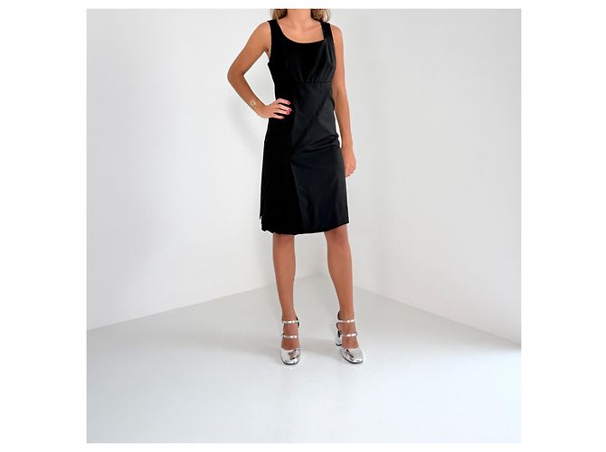 Céline Celine Kleid aus Wollmischung Schwarz Asymmetrisch - Ansicht 2