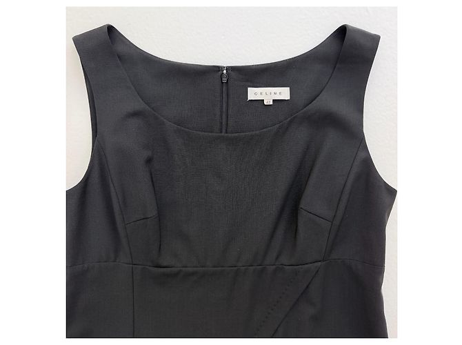 Céline Celine Kleid aus Wollmischung Schwarz Asymmetrisch - Ansicht 6
