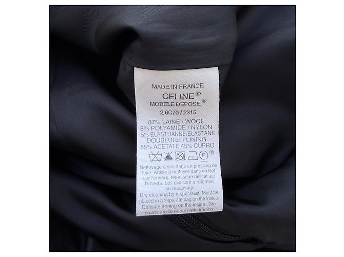 Céline Celine Kleid aus Wollmischung Schwarz Asymmetrisch - Ansicht 7