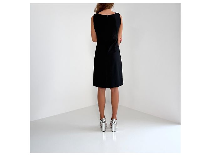 Céline Celine Kleid aus Wollmischung Schwarz Asymmetrisch - Ansicht 9