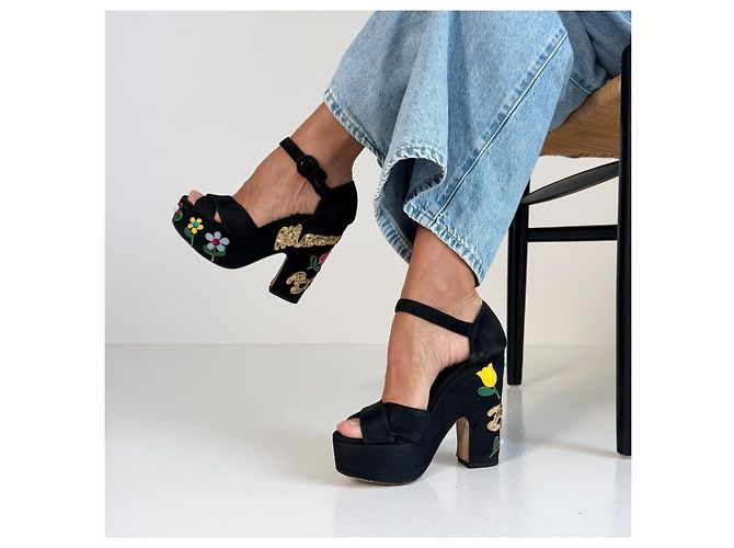 Dolce & Gabbana Sandali Platform Floreali Autunno 2015 - vista 2
