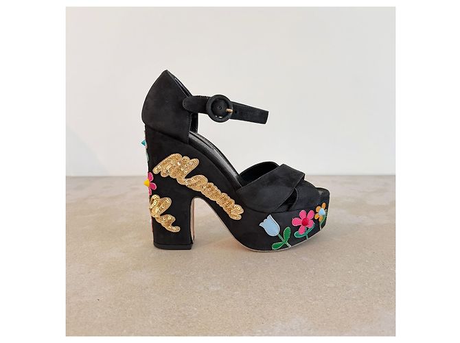 Dolce & Gabbana Sandali Platform Floreali Autunno 2015 - vista 4