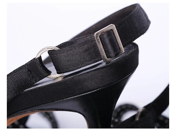 Décolleté slingback con lacci Gazette in pelle nera John Galliano - vista 8