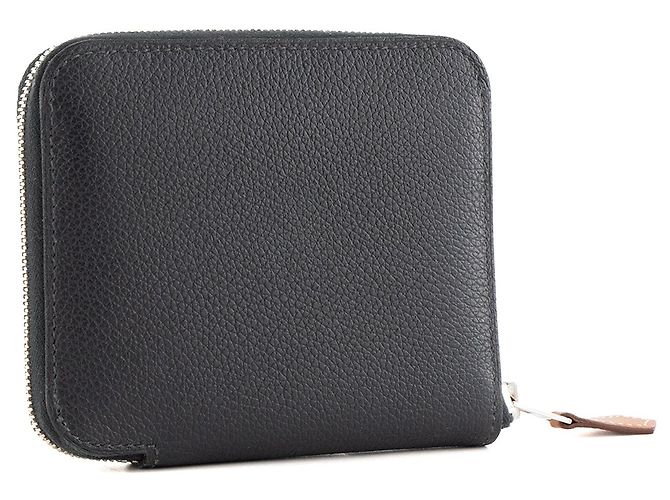 HERMÈS - Cartera Silk'In Compact Hermès en piel granulada azul marino Caban - vista 2
