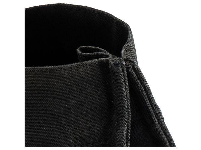 HERMÈS - Borsa tote Toto Hermès in tela nera e grigia - vista 5