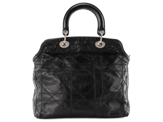 DIOR - Borsa a tracolla Granville Dior in pelle liscia nera - vista 3