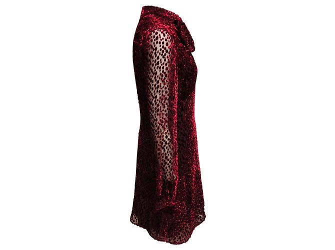 Autre Marque Vestido mini de devoré burdeos Saint Laurent - vista 2
