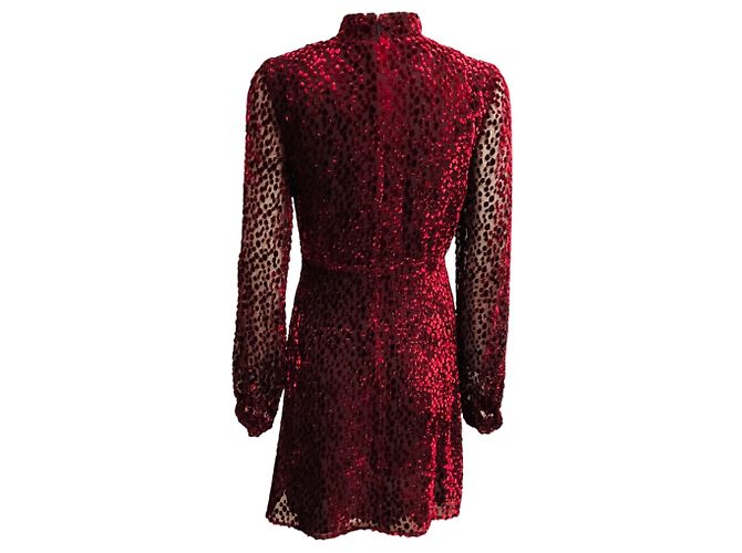 Autre Marque Vestido mini de devoré burdeos Saint Laurent - vista 3