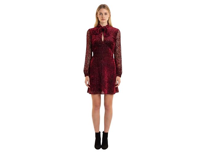 Autre Marque Vestido mini de devoré burdeos Saint Laurent - vista 4