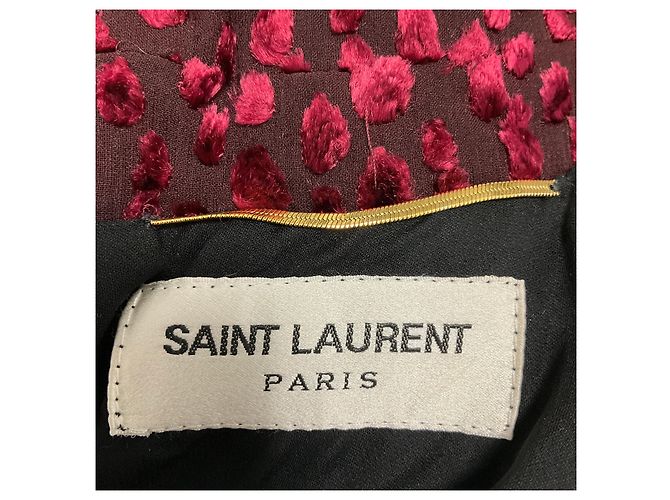 Autre Marque Vestido mini de devoré burdeos Saint Laurent - vista 5