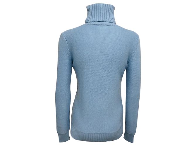 Loro Piana Baby-Cashmere-Rollkragenpullover mit Zopfstrick, Periwinkle Blue - Ansicht 3