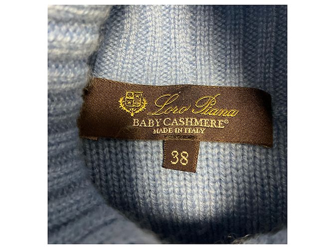 Loro Piana Baby-Cashmere-Rollkragenpullover mit Zopfstrick, Periwinkle Blue - Ansicht 4