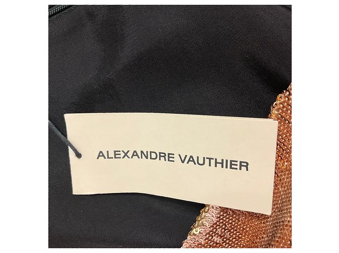 Alexandre Vauthier Rose Gold Sequin Plunging Mini Kleid in Pink Gold - Ansicht 5