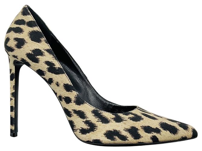 Céline Celine Spitze Pumps aus Canvas Leopardprint Beige / Black - Ansicht 2
