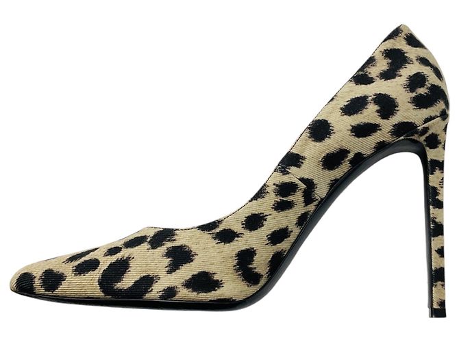 Céline Celine Spitze Pumps aus Canvas Leopardprint Beige / Black - Ansicht 3
