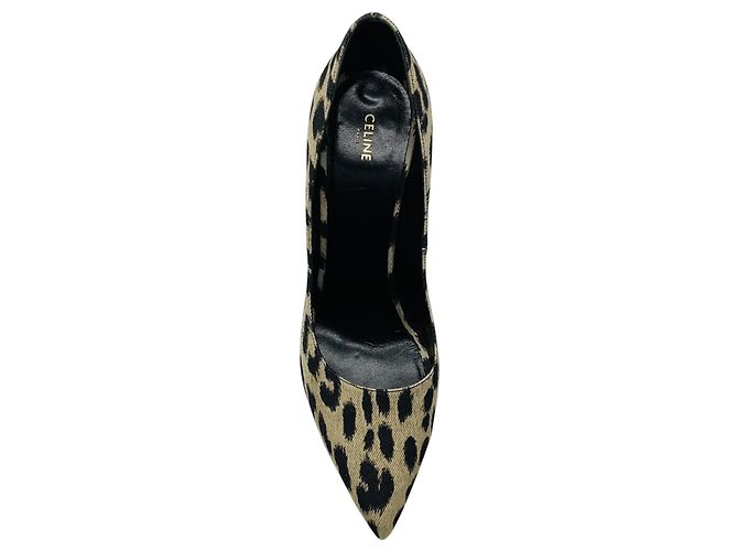 Céline Celine Spitze Pumps aus Canvas Leopardprint Beige / Black - Ansicht 4