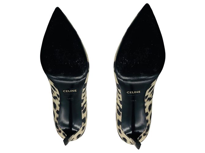 Céline Celine Spitze Pumps aus Canvas Leopardprint Beige / Black - Ansicht 7