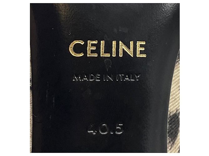 Céline Celine Spitze Pumps aus Canvas Leopardprint Beige / Black - Ansicht 8