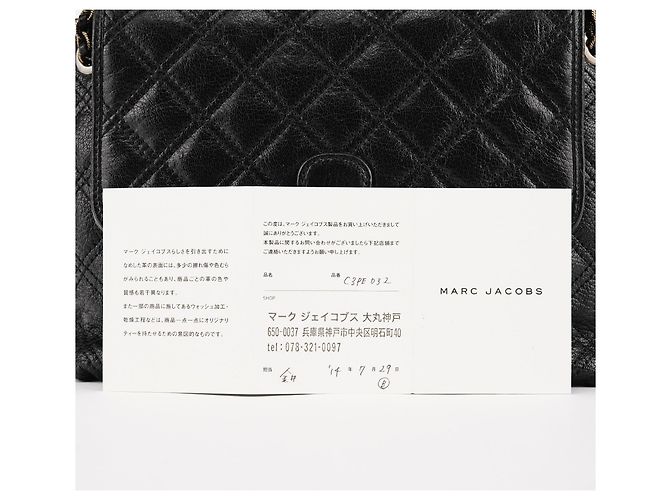 Marc Jacobs Schwarze gesteppte Leder-Schultertasche mit Kette - Ansicht 12