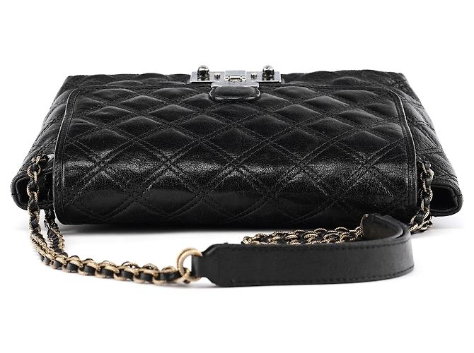Marc Jacobs Schwarze gesteppte Leder-Schultertasche mit Kette - Ansicht 4