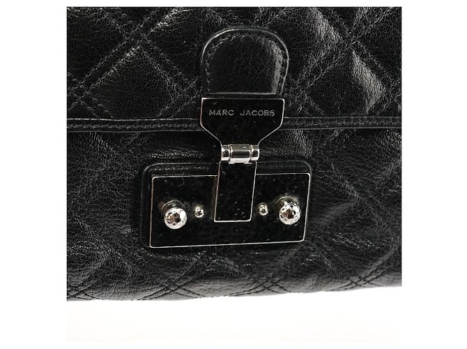 Marc Jacobs Schwarze gesteppte Leder-Schultertasche mit Kette - Ansicht 6
