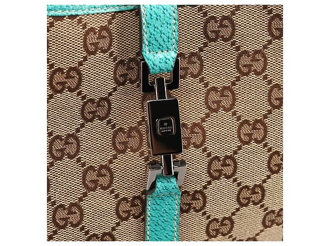 Gucci Borsa a tracolla GG Jackie Beige Turquoise 01147 - vista 5